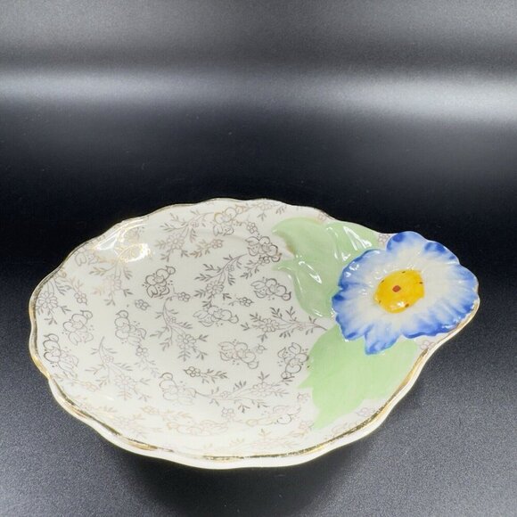 Vintage James Kent Longton Porcelain Spoon Rest Floral Pattern Painted England - Picture 10 of 15
